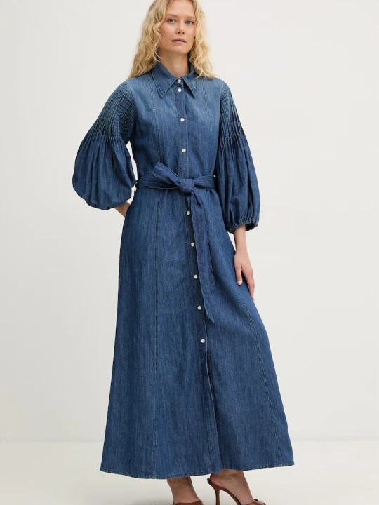 Zdjęcie produktu Pinko sukienka koszulowa jeansowa niebieski