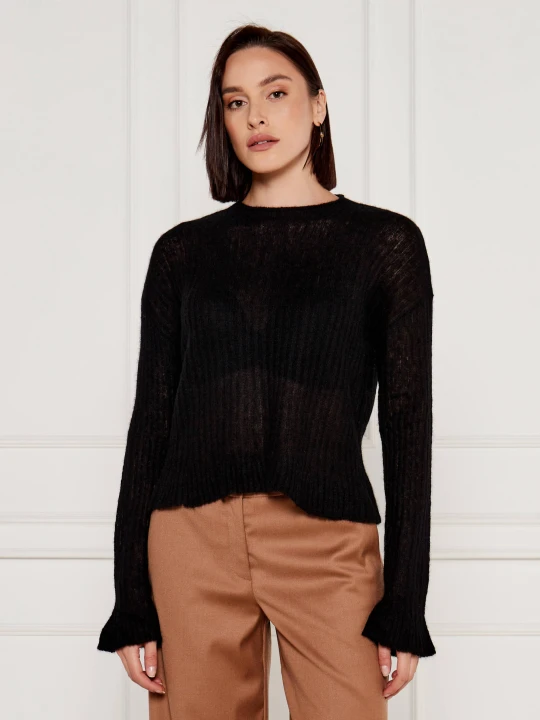 Zdjęcie produktu Pinko Sweter Blu Di Russia | Regular Fit | z dodatkiem jedwabiu i wełny czarny