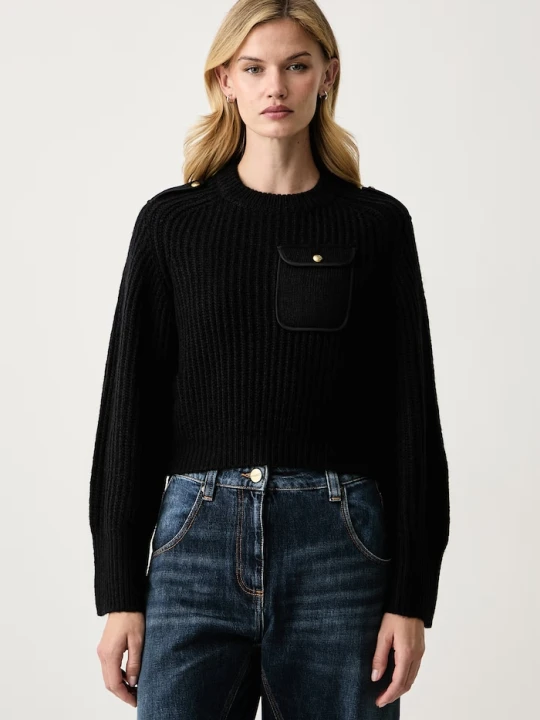 Zdjęcie produktu Pinko sweter damski z wełną czarny