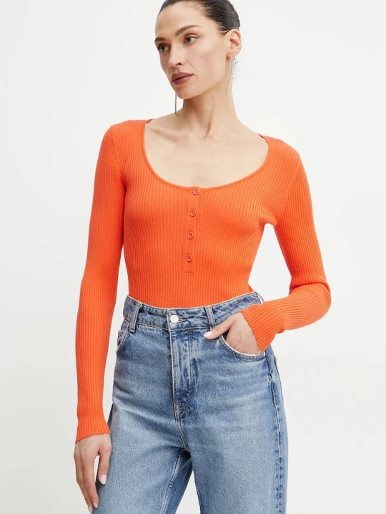 Zdjęcie produktu Pinko sweter jedwabny pomarańczowy