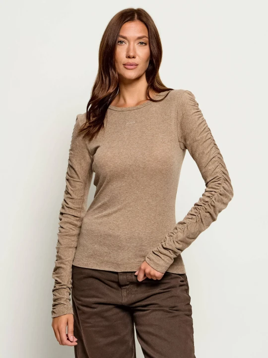 Zdjęcie produktu Pinko Sweter Muscari | Slim Fit | z dodatkiem wełny beżowy