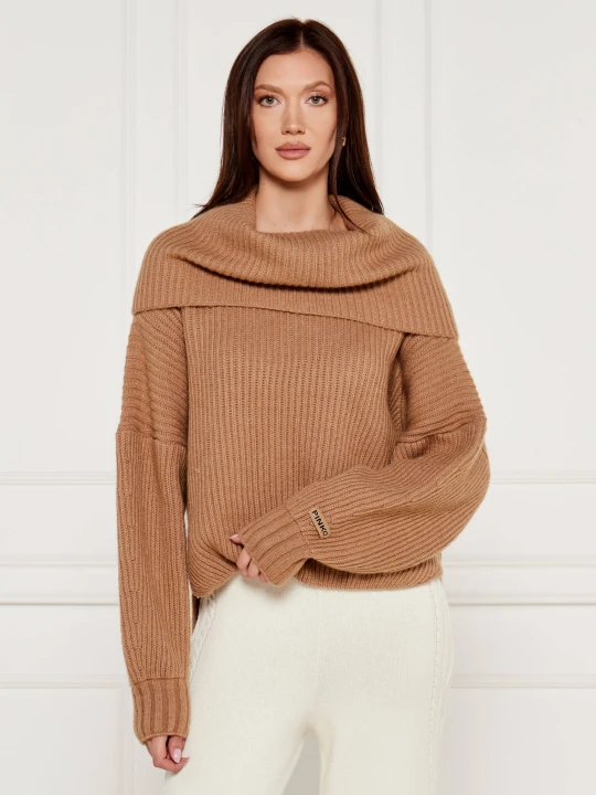 Zdjęcie produktu Pinko Sweter SPHYNX | Regular Fit | z dodatkiem wełny brązowy