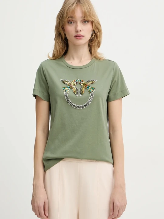 Zdjęcie produktu Pinko t-shirt bawełniany zielony
