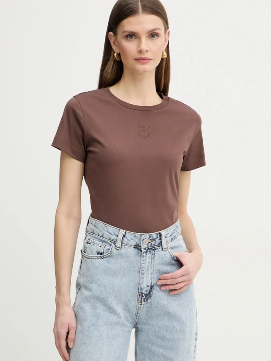 Zdjęcie produktu Pinko t-shirt bawełniany brązowy