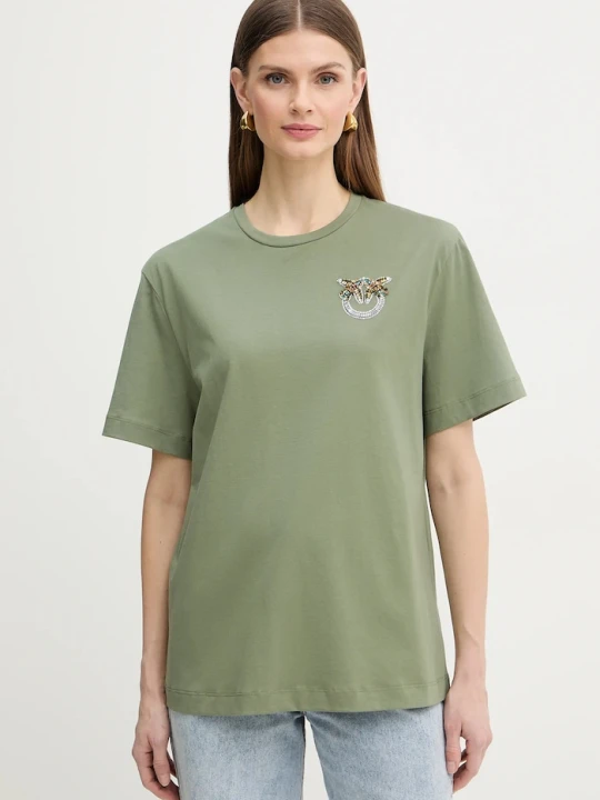 Zdjęcie produktu Pinko t-shirt bawełniany zielony