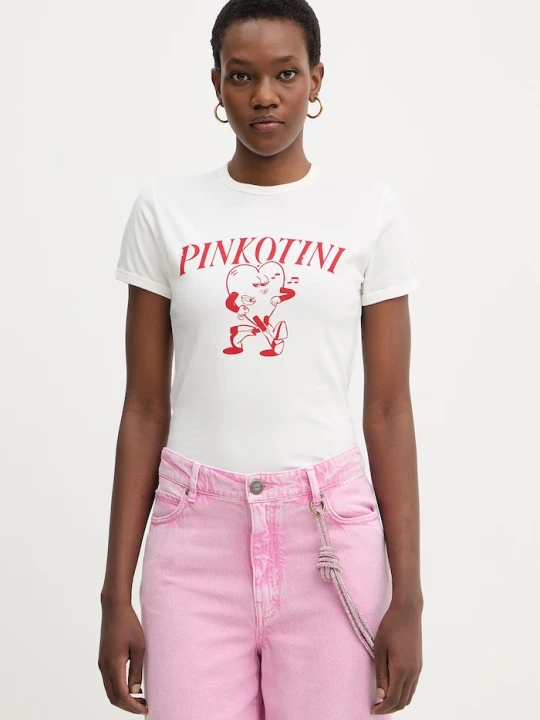 Zdjęcie produktu Pinko t-shirt bawełniany beżowy