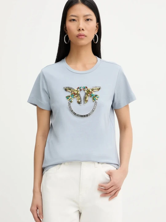Zdjęcie produktu Pinko t-shirt bawełniany niebieski
