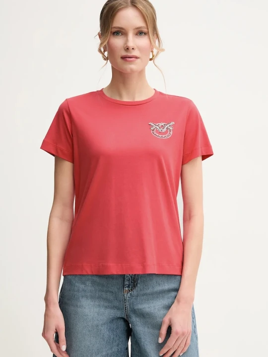 Zdjęcie produktu Pinko t-shirt bawełniany czerwony
