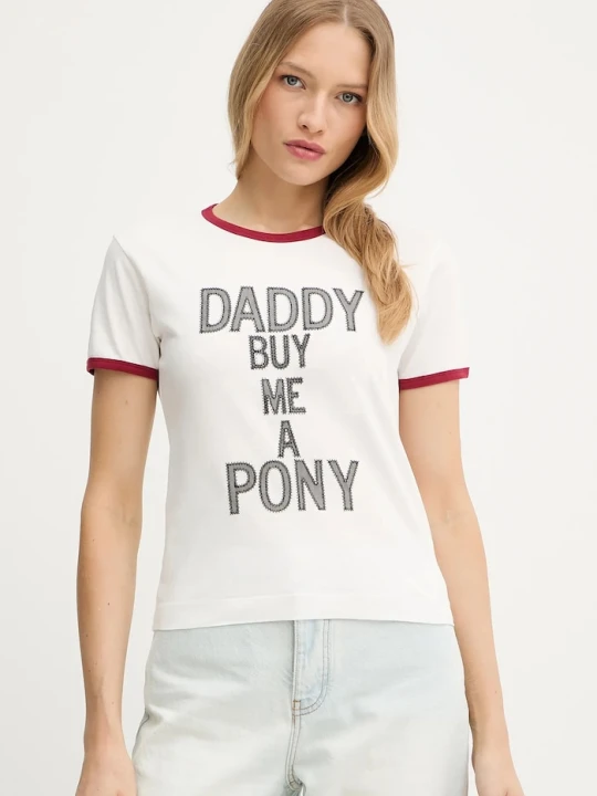 Zdjęcie produktu Pinko t-shirt bawełniany REIMAGINE by Patrick Mcdowell biały