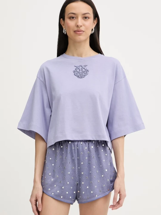 Zdjęcie produktu Pinko T-shirt damski bawełniany fioletowy