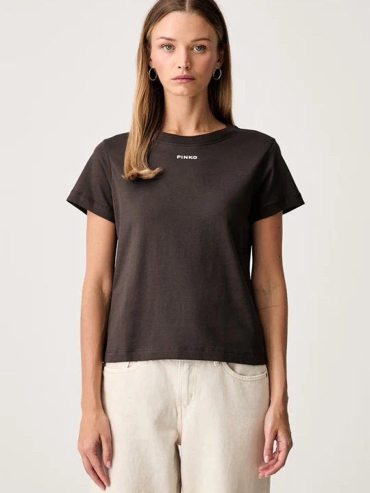 Zdjęcie produktu Pinko T-shirt damski bawełniany brązowy