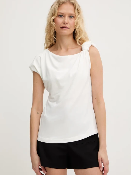 Zdjęcie produktu Pinko t-shirt damski bawełniany z elastanem beżowy