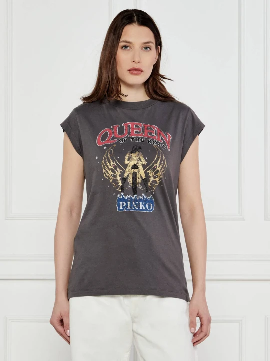 Zdjęcie produktu Pinko T-shirt MARRAKECH | Regular Fit grafitowy
