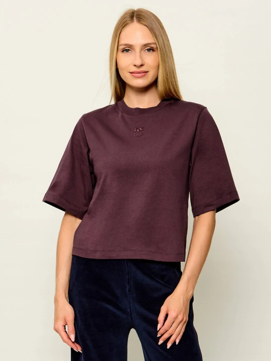 Zdjęcie produktu Pinko T-shirt Niamey | Cropped Fit bordowy