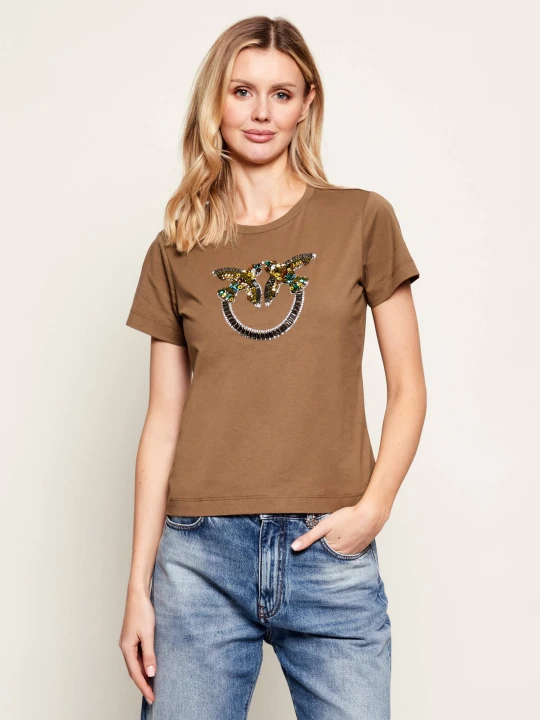 Zdjęcie produktu Pinko T-shirt QUENTIN | Regular Fit brązowy