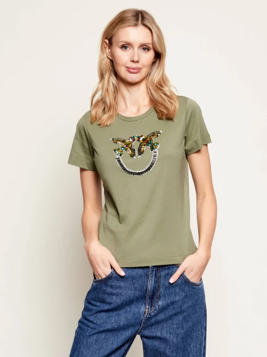 Zdjęcie produktu Pinko T-shirt Quentin | Regular Fit zielony