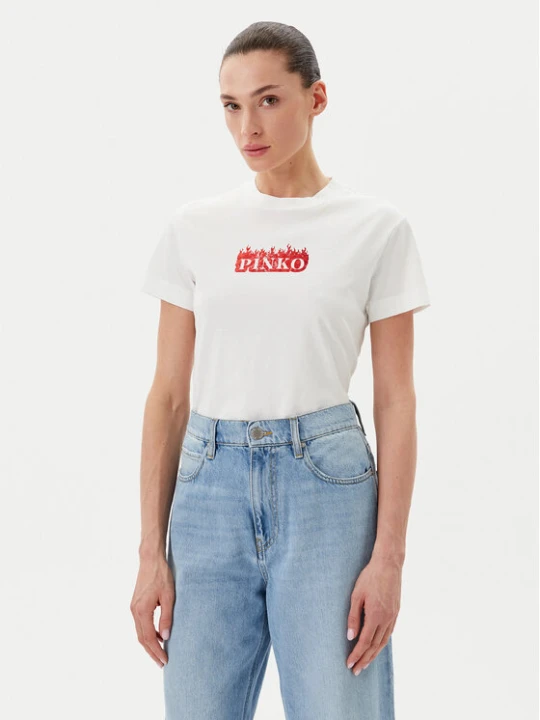 Zdjęcie produktu PINKO T-Shirt Trapani 105050 A2D6 Biały Regular Fit