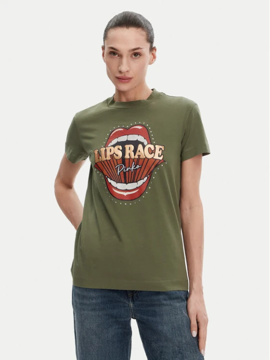 Zdjęcie produktu PINKO T-Shirt Trapani 105050 A2D8 Khaki Regular Fit