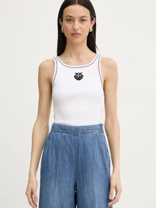 Zdjęcie produktu Pinko top damski bawełniany z elastanem biały
