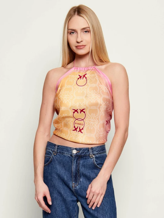 Zdjęcie produktu Pinko Top SYNCHRO | Cropped Fit | z dodatkiem jedwabiu