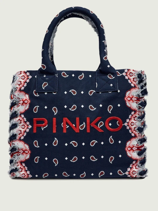 Zdjęcie produktu Pinko Torba plażowa Canvas Tote granatowy