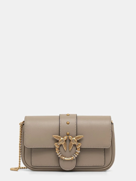 Zdjęcie produktu Pinko torebka crossbody damska skórzana beżowy