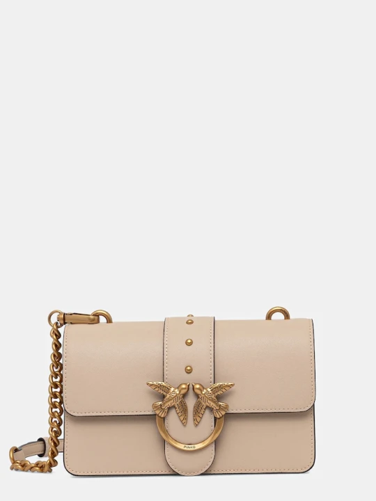 Zdjęcie produktu Pinko torebka crossbody damska skórzana beżowy