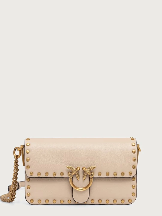 Zdjęcie produktu Pinko torebka crossbody damska skórzana beżowy