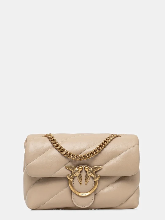 Zdjęcie produktu Pinko torebka crossbody damska skórzana beżowy
