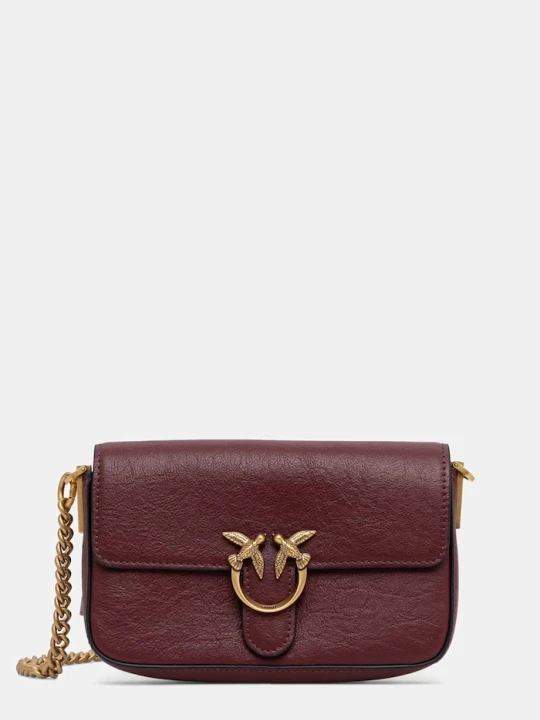 Zdjęcie produktu Pinko torebka crossbody damska skórzana bordowy
