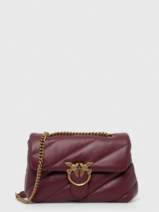 Zdjęcie produktu Pinko torebka crossbody damska skórzana bordowy