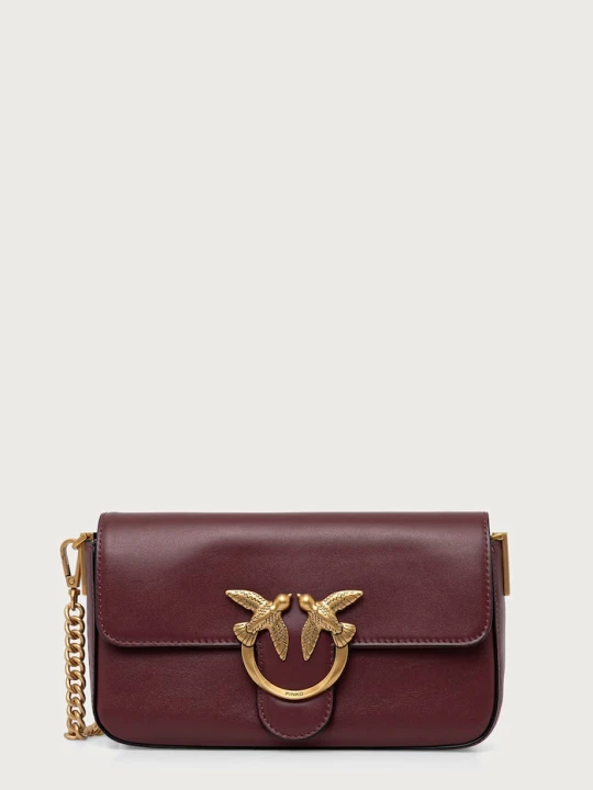 Zdjęcie produktu Pinko torebka crossbody damska skórzana bordowy