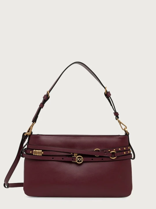 Zdjęcie produktu Pinko torebka crossbody damska skórzana bordowy