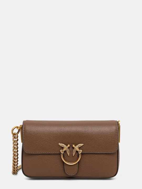 Zdjęcie produktu Pinko torebka crossbody damska skórzana brązowy