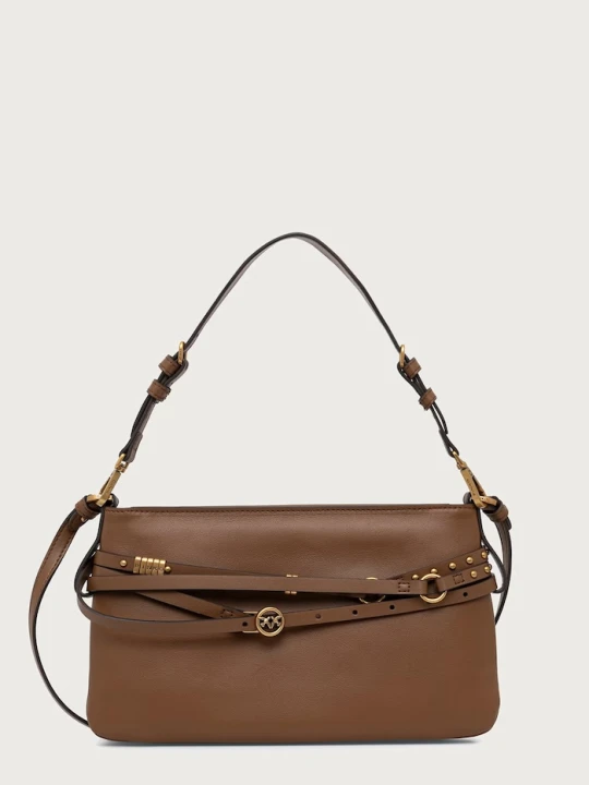 Zdjęcie produktu Pinko torebka crossbody damska skórzana brązowy