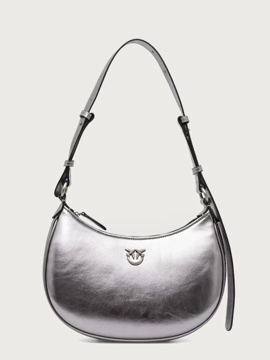 Zdjęcie produktu Pinko torebka crossbody damska skórzana srebrny