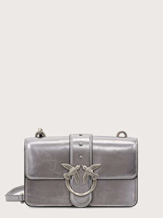 Zdjęcie produktu Pinko torebka crossbody damska skórzana srebrny