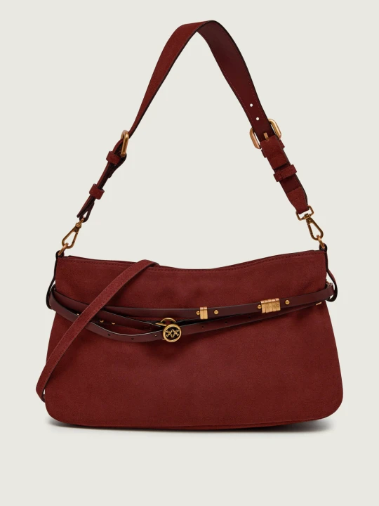 Zdjęcie produktu Pinko Torebka na ramię BELT BAG CLASSIC | zamsz bordowy