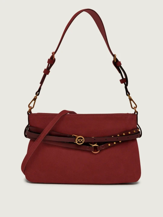 Zdjęcie produktu Pinko Torebka na ramię BELT BAG MINI | zamsz bordowy