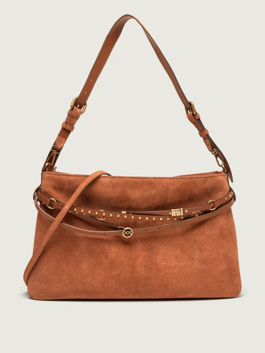 Zdjęcie produktu Pinko Torebka na ramię BELT BAG | zamsz brązowy