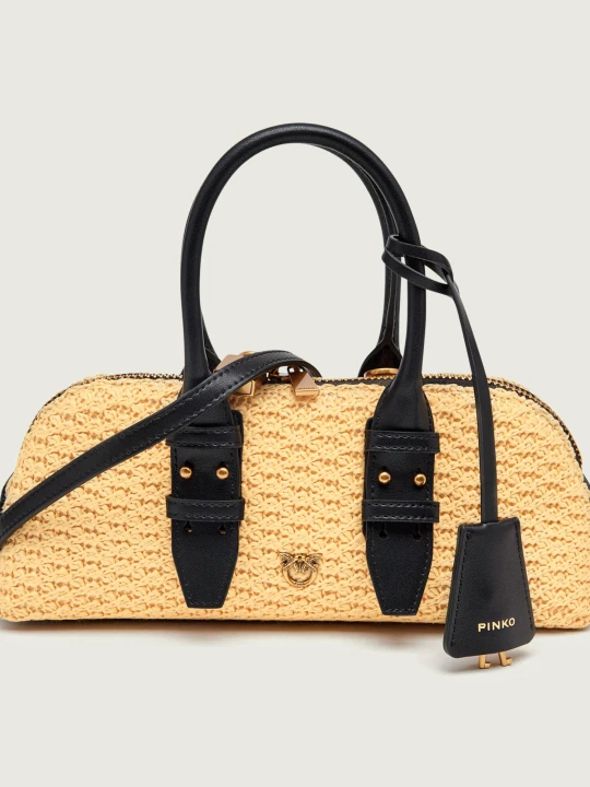 Zdjęcie produktu Pinko Torebka na ramię BOWLING BAG | z dodatkiem skóry beżowy