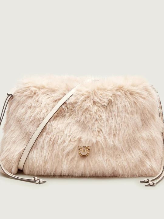 Zdjęcie produktu Pinko Torebka na ramię MAXI CLUTCH | z dodatkiem skóry | shearling beżowy