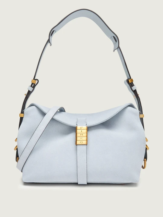 Zdjęcie produktu Pinko Torebka na ramię SADDLE MINI | zamsz błękitny