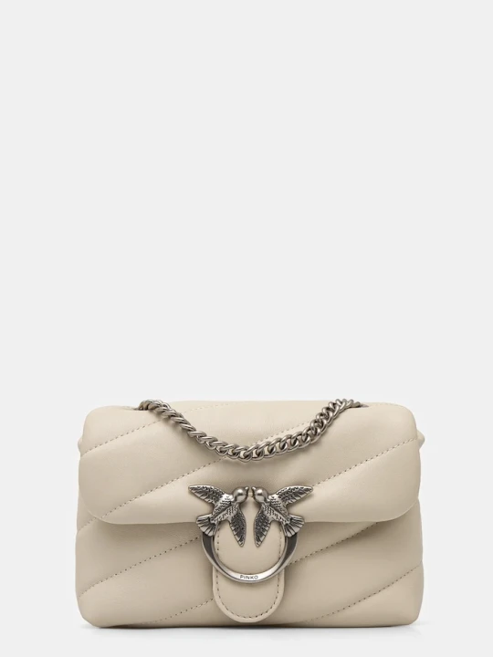 Zdjęcie produktu Pinko torebka crossbody damska skórzana beżowy