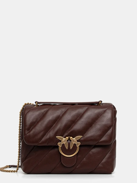 Zdjęcie produktu Pinko torebka crossbody damska skórzana bordowy