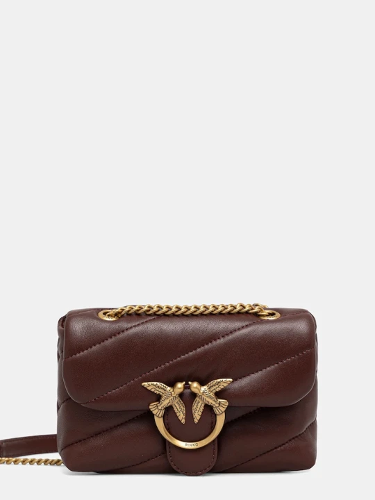 Zdjęcie produktu Pinko torebka crossbody damska skórzana bordowy