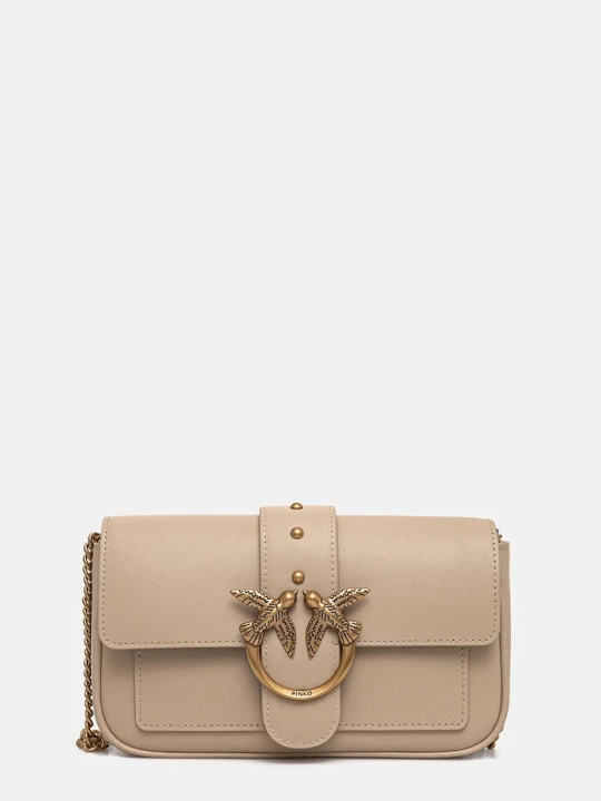Zdjęcie produktu Pinko torebka crossbody damska skórzana beżowy