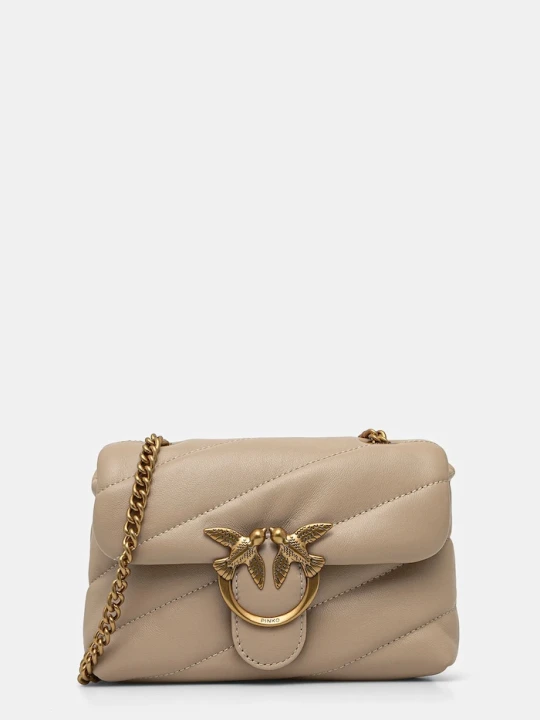 Zdjęcie produktu Pinko torebka crossbody damska skórzana beżowy
