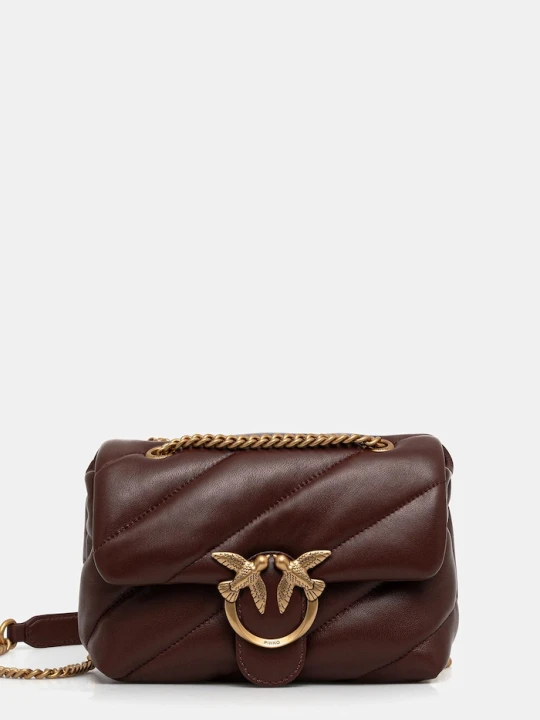 Zdjęcie produktu Pinko torebka crossbody damska skórzana bordowy