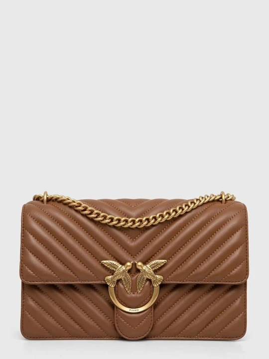 Zdjęcie produktu Pinko torebka crossbody damska skórzana brązowy